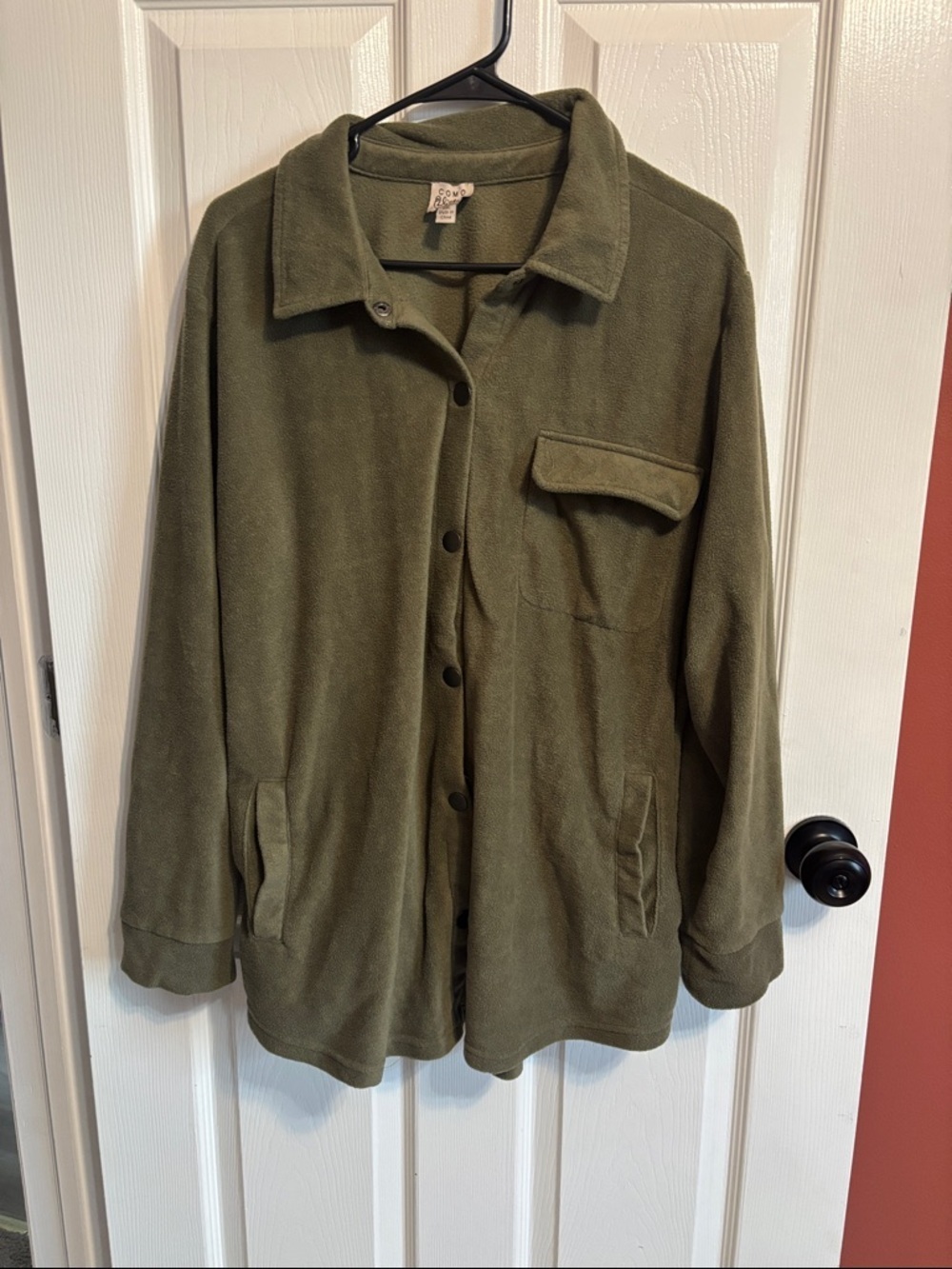 Como Vintage Olive Green Utility Button-Up Jacket